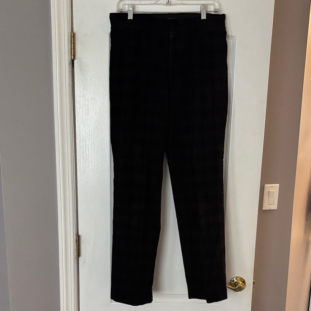 Kenneth Cole New York Men's Dark Corduroy Trousers